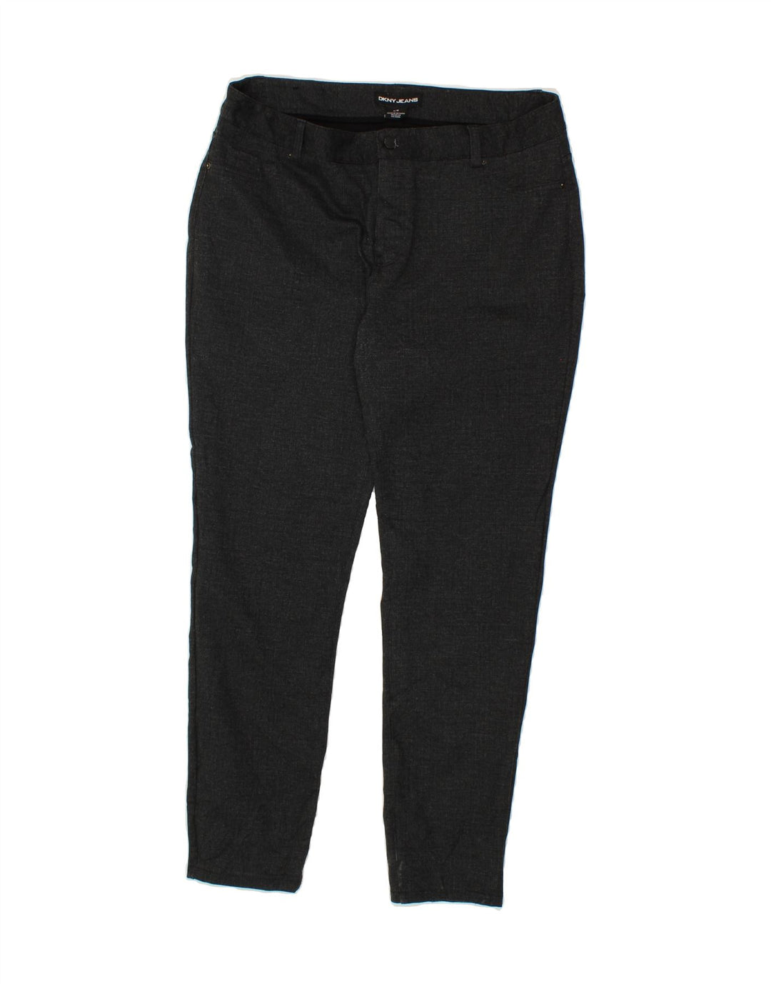 DKNY Womens Slim Casual Trousers Large W34 L28 Grey Polyester Vintage Dkny and Second-Hand Dkny from Messina Hembry 