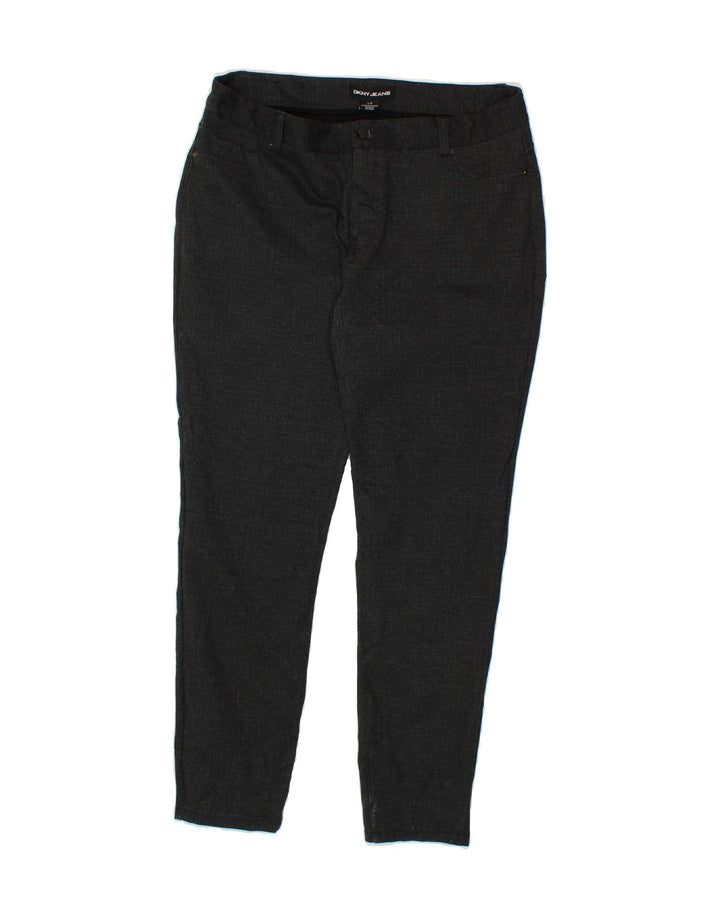 DKNY Womens Slim Casual Trousers Large W34 L28 Grey Polyester Vintage Dkny and Second-Hand Dkny from Messina Hembry 