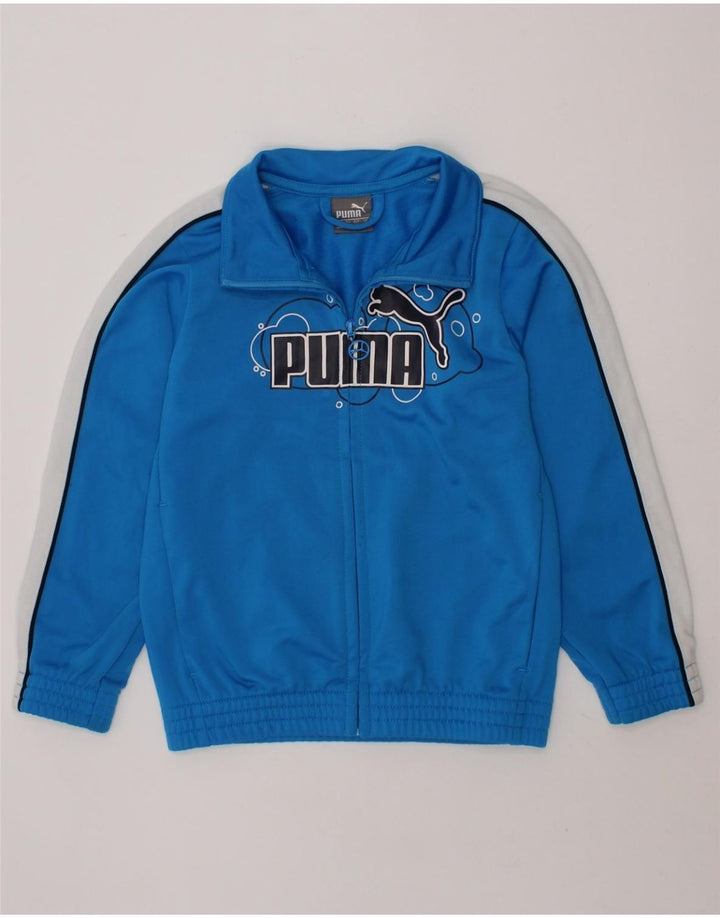 PUMA Boys Graphic Tracksuit Top Jacket 2-3 Years Blue Colourblock Vintage Puma and Second-Hand Puma from Messina Hembry 