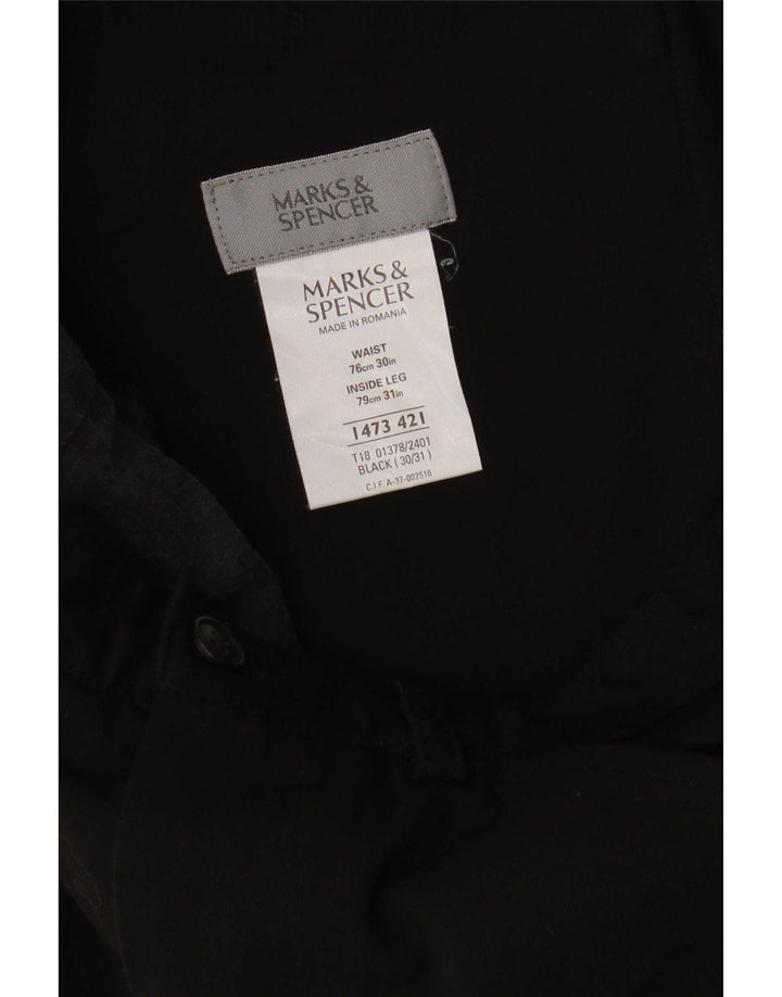 Marks & Spencer Straight Casual Bukser til mænd W30 L31 Sort polyester