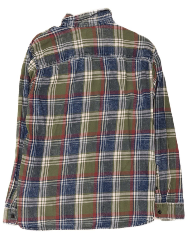 Jack & Jones Mens Flannel Shirt Medium Green Check Cotton