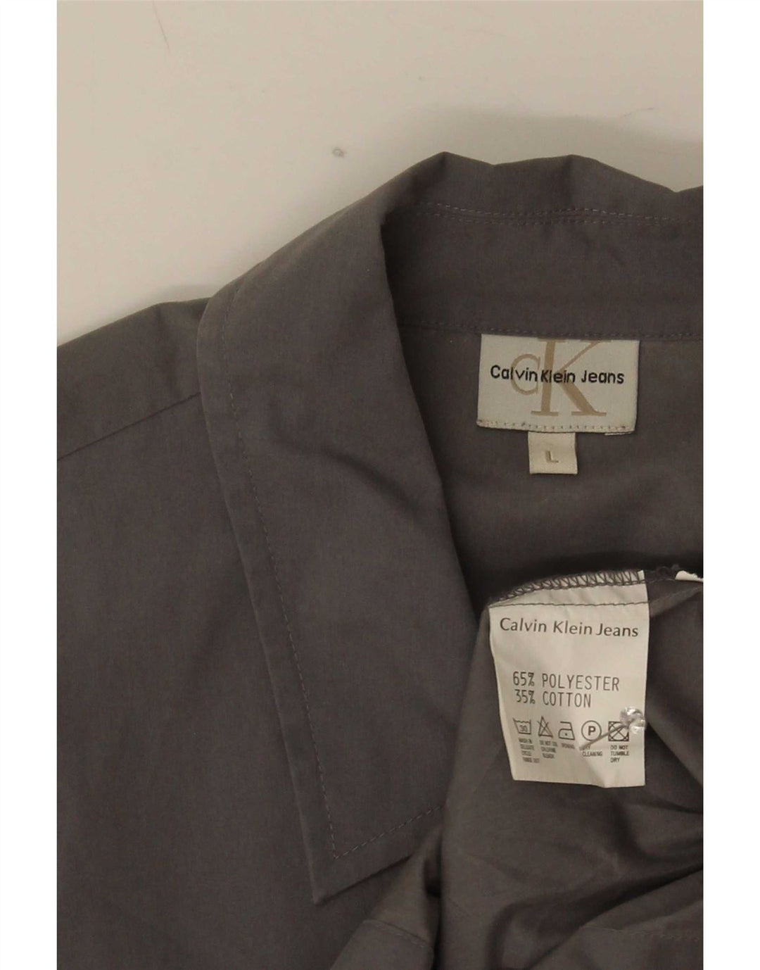 Camicia da uomo Calvin Klein Jeans Large in poliestere grigio