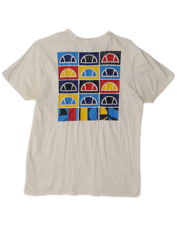 T-shirt grafica da donna Ellesse Top UK 14 cotone bianco medio