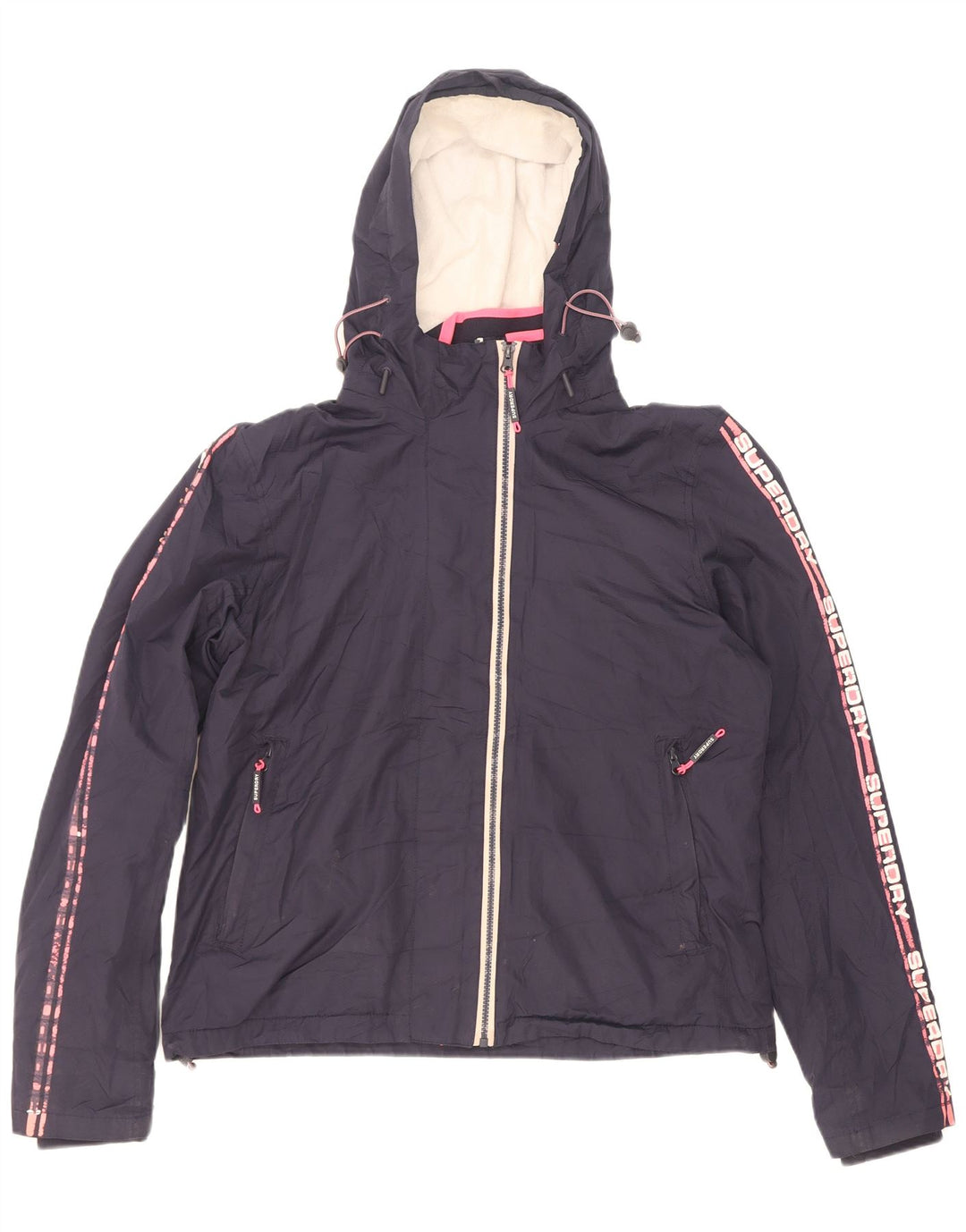 Giacca a vento grafica da donna Superdry UK 16 grande blu navy