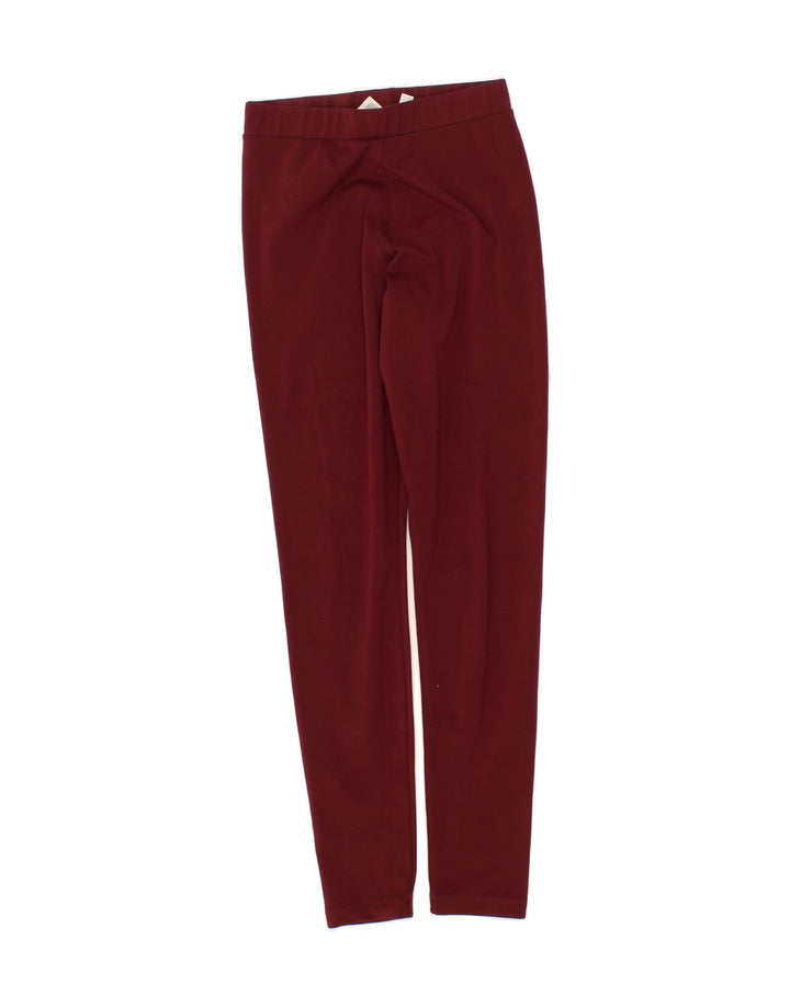 ADIDAS Womens Graphic Leggings UK 8 Small Maroon Polyester Vintage Adidas and Second-Hand Adidas from Messina Hembry 