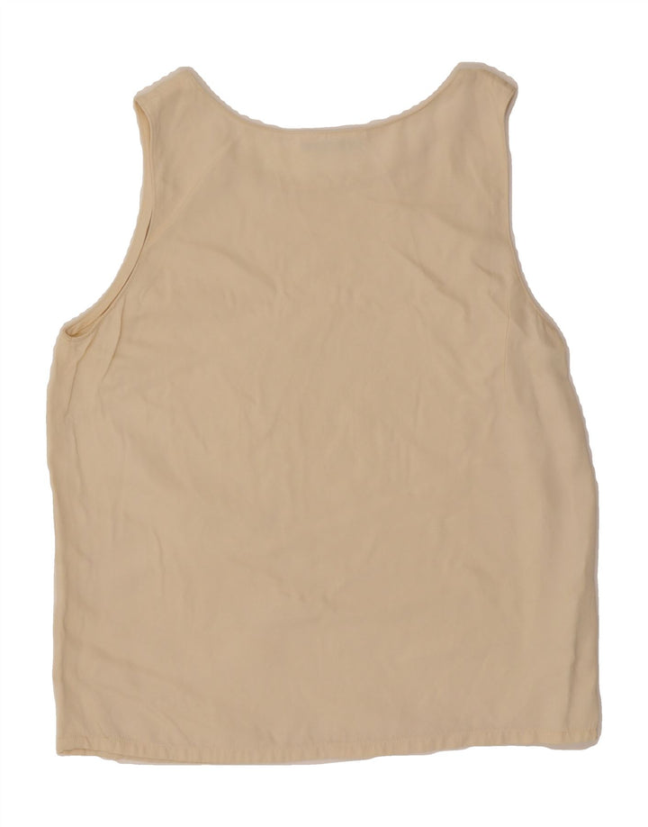VINTAGE Womens Vest Top UK 10 Small Beige Vintage Vintage and Second-Hand Vintage from Messina Hembry 