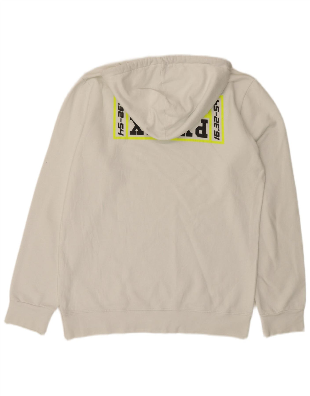 Pyrex Mens Graphic Hoodie Jumper XL White Cotton