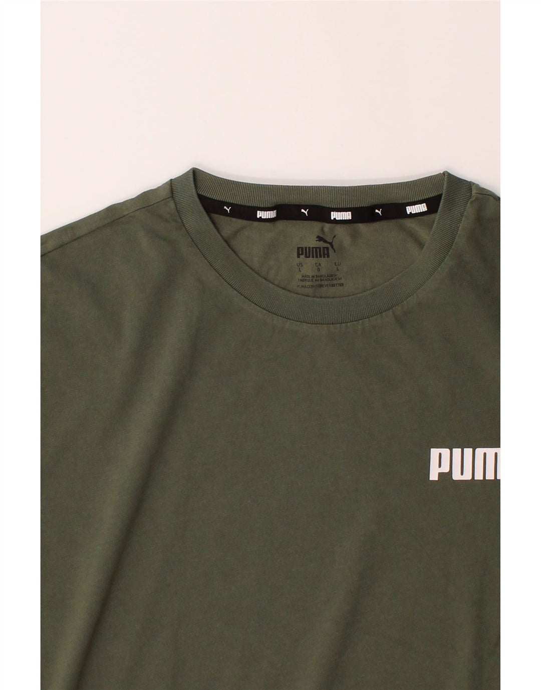 PUMA Mens T-Shirt Top Large Khaki Cotton Vintage Puma and Second-Hand Puma from Messina Hembry 