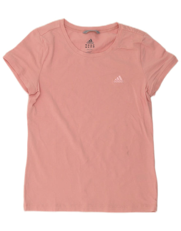 Adidas Dame T-Shirt Top UK 14 Medium Pink Bomuld