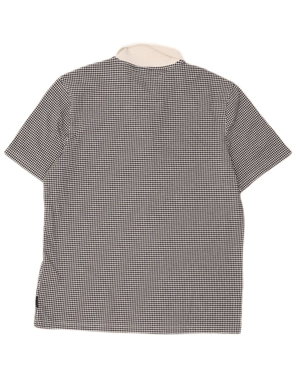 Polo da rugby da uomo Ted Baker taglia 4 grande poliestere geometrico nero