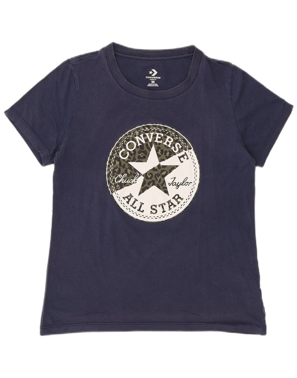 T-shirt grafica da donna Converse Top UK 12 cotone medio blu navy