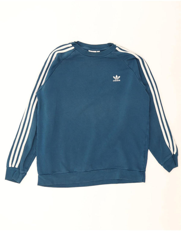Adidas Mens Moletom Jumper Grande Algodão Azul
