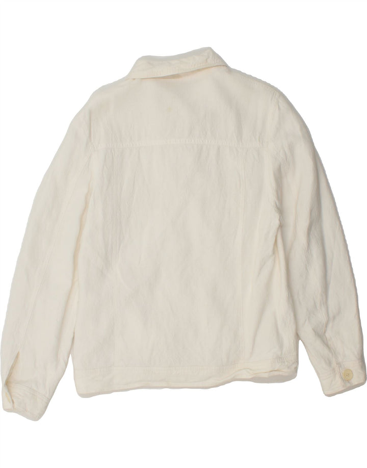 VINTAGE Boys Bomber Jacket 11-12 Years White Viscose Vintage Vintage and Second-Hand Vintage from Messina Hembry 