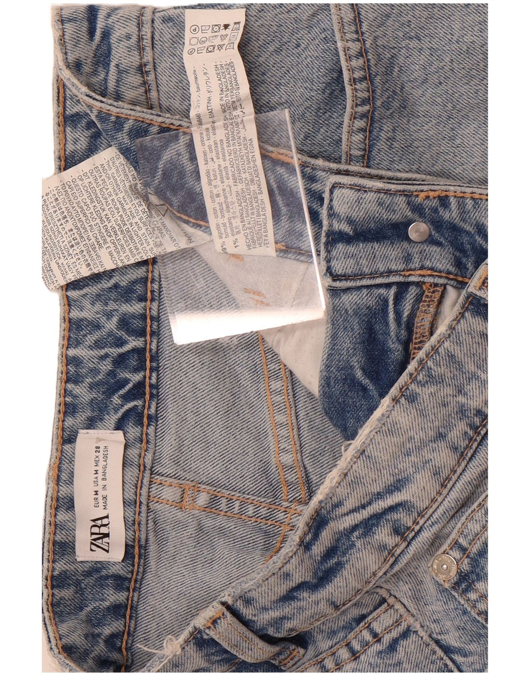 Zara Womens Denim Skirt Medium W28  Blue Cotton