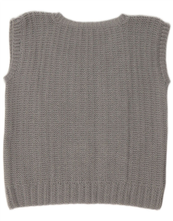 Vintage Womens Vest Tank Top UK 14 Medium Grey
