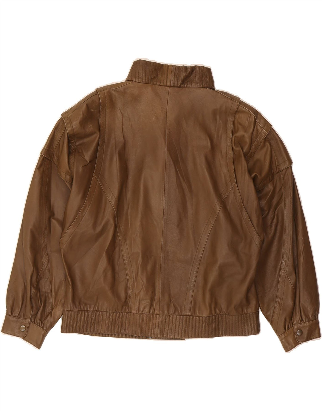 CHRIST Womens Leather Bomber Jacket EU 38 Medium Brown Vintage Christ and Second-Hand Christ from Messina Hembry 