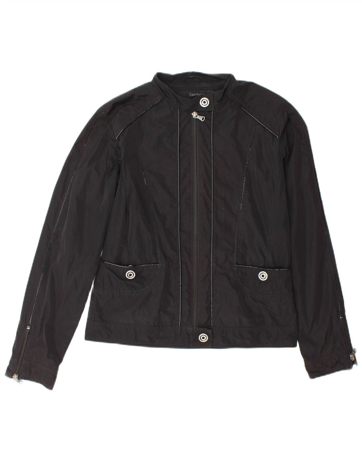 Calvin Klein Womens Bomber Jacket UK 12 Medium Black