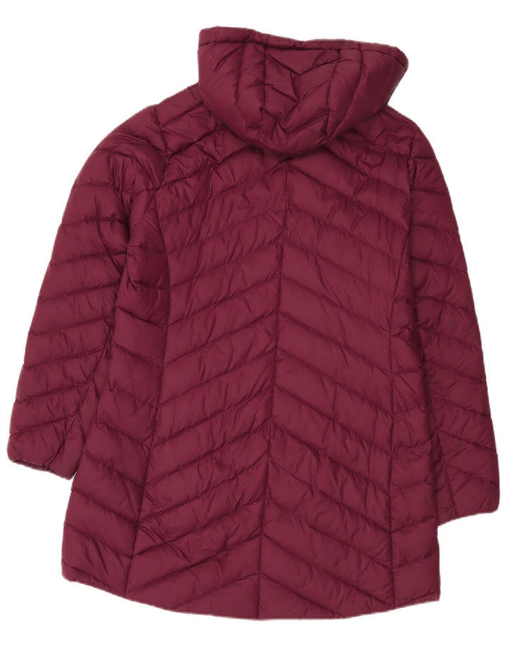 Cappotto imbottito con cappuccio da donna Marks & Spencer UK 12 Poliammide bordeaux medio