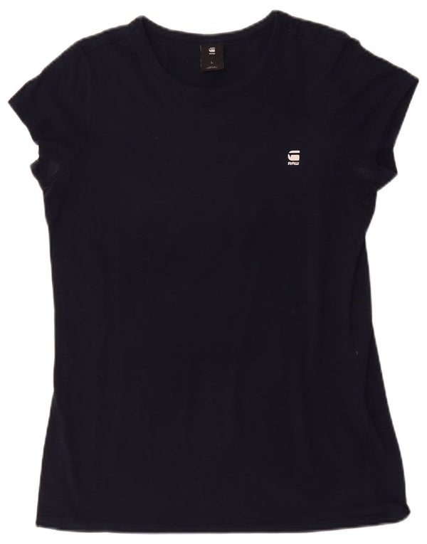 G-Star Damen T-Shirt Top UK 14 Large Marineblau Baumwolle