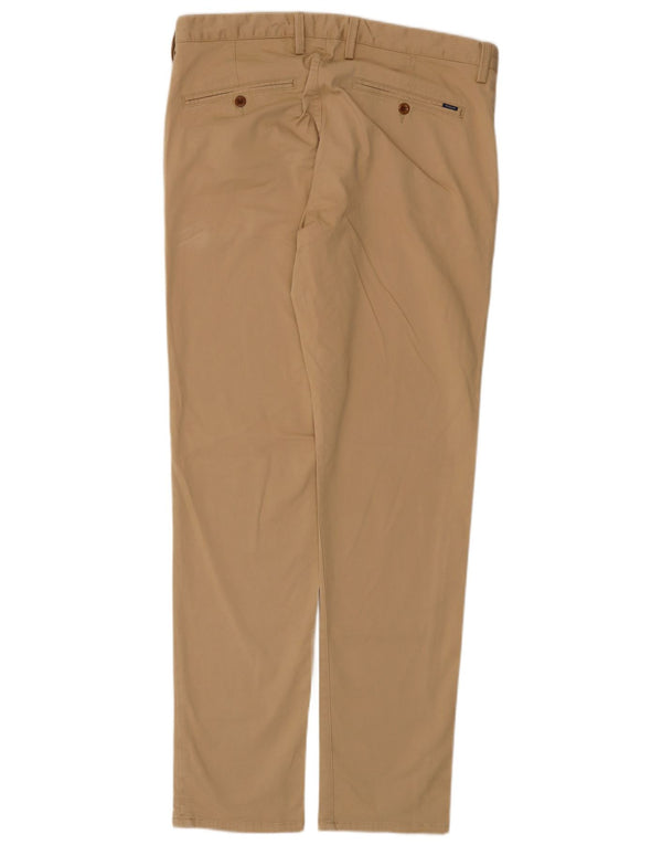Gant Mens Slim Chino Trousers W36 L34 Beige Cotton