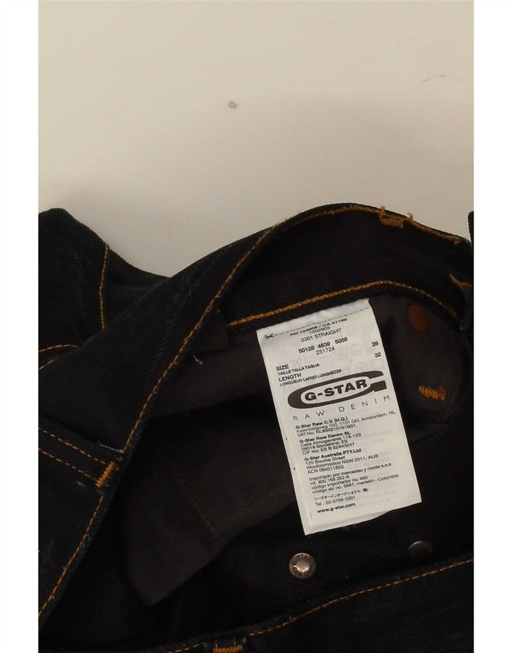 G-Star Mens 3301 Straight Jeans W28 L32 Black