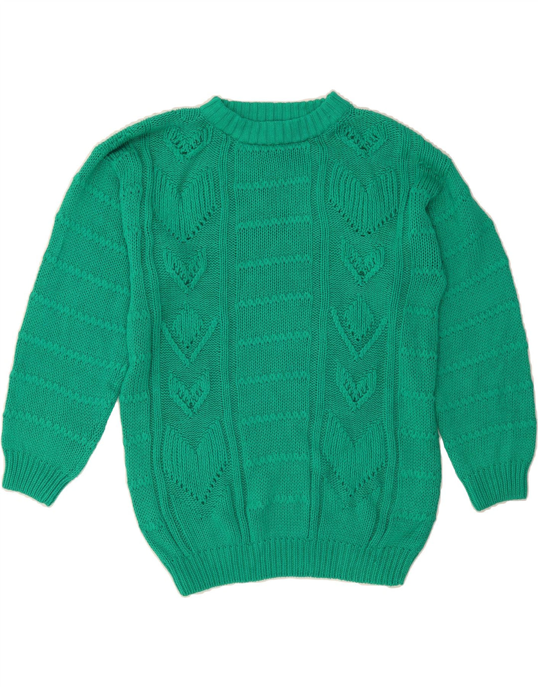 BOOGIE Mens Crew Neck Jumper Sweater Medium Green Cotton Vintage BOOGIE and Second-Hand BOOGIE from Messina Hembry 