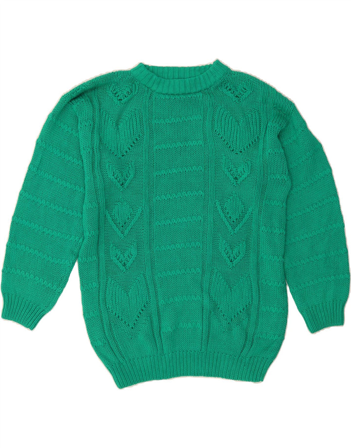 BOOGIE Mens Crew Neck Jumper Sweater Medium Green Cotton Vintage BOOGIE and Second-Hand BOOGIE from Messina Hembry 