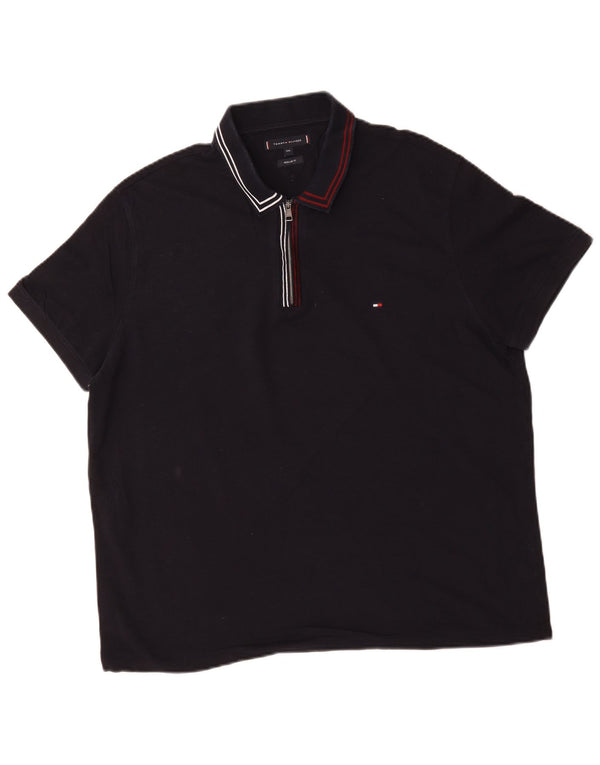 Polo da uomo vestibilità regolare Tommy Hilfiger 2XL cotone a righe blu navy