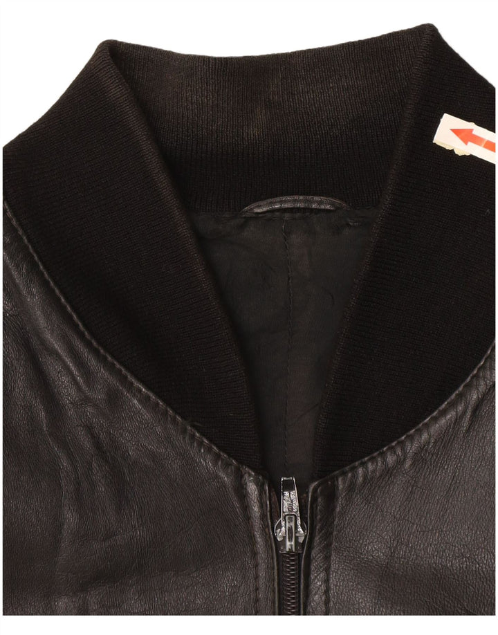 Vintage Mens Leather Jacket UK 40 Large Black