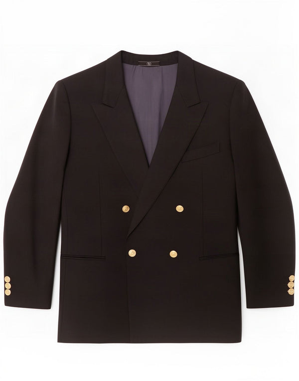 Valentino Veste Blazer Croisée Homme IT 50 Large Laine Vierge Noire