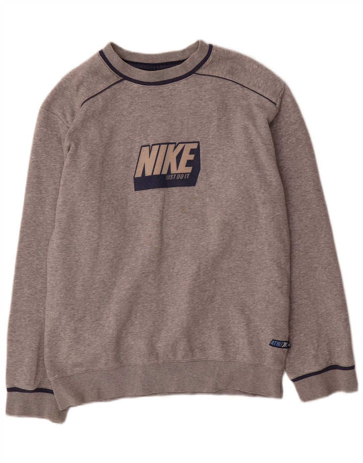 Nike Boys Graphic Sweatshirt Jumper 12-13 Years Large Grey Flecked
