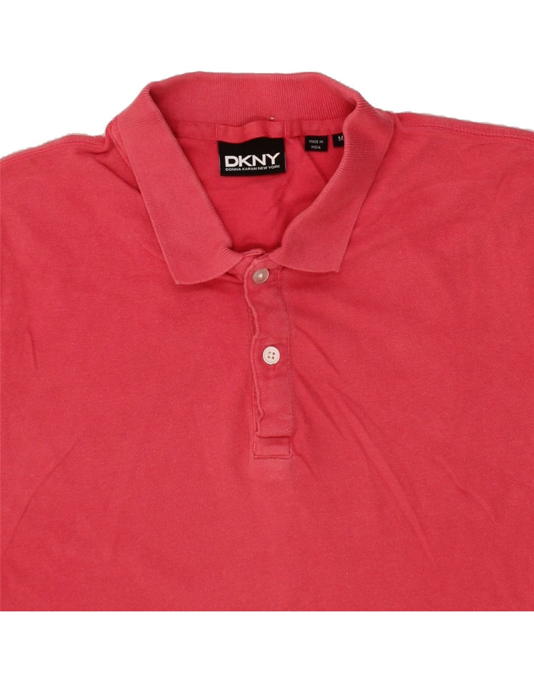 DKNY Mens Polo Shirt Medium Pink Cotton Vintage Dkny and Second-Hand Dkny from Messina Hembry 