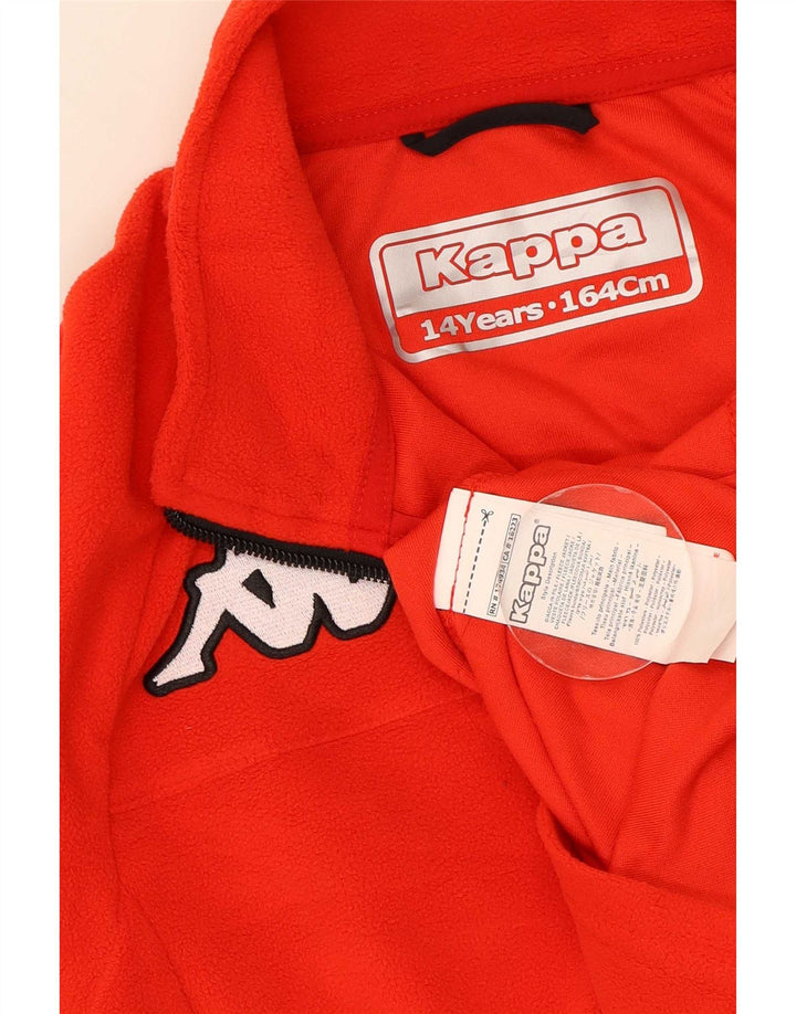 Kappa Boys Zip Neck Fleece Jumper 13-14 Years Red Polyester