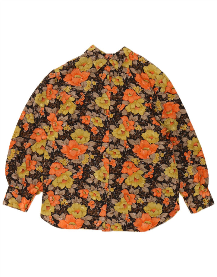 VINTAGE Womens Shirt UK 16 Large Multicoloured Floral