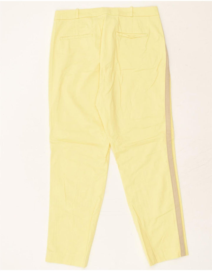 MASSIMO DUTTI Womens Slim Chino Trousers US 12 Large W34 L27 Yellow | Vintage Massimo Dutti | Thrift | Second-Hand Massimo Dutti | Used Clothing | Messina Hembry 