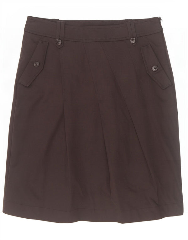 Marella Damen gerader Rock UK 10 Small W30 schwarze Baumwolle