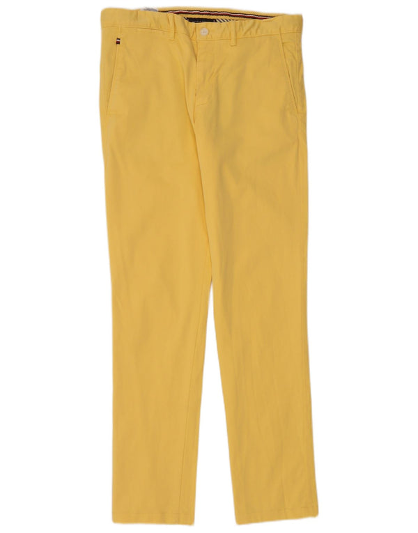 Tommy Hilfiger Mens Slim Chino Calças W31 L32 Algodão Amarelo