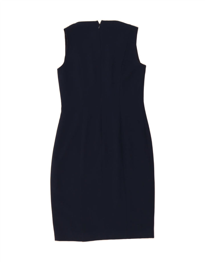 INTREND Womens Sleeveless Sheath Dress UK 12 Medium  Navy Blue Polyester Vintage Intrend and Second-Hand Intrend from Messina Hembry 
