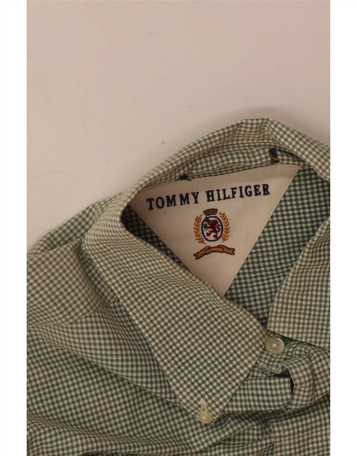 Tommy Hilfiger Mens Flannel Shirt XL Green Gingham