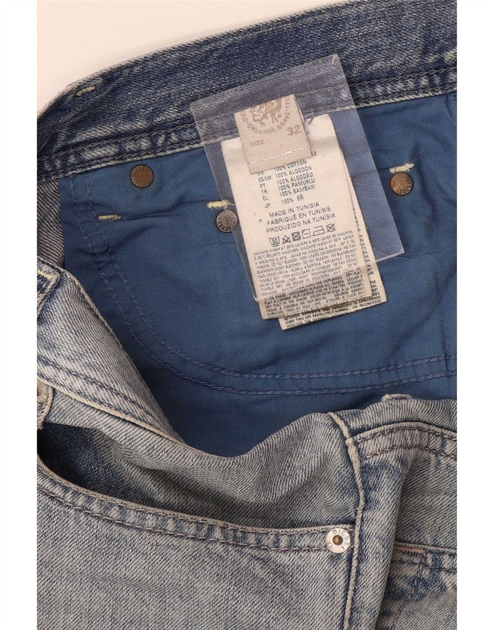 Diesel Mens Cropped Jeans W32 L24 Blue Cotton