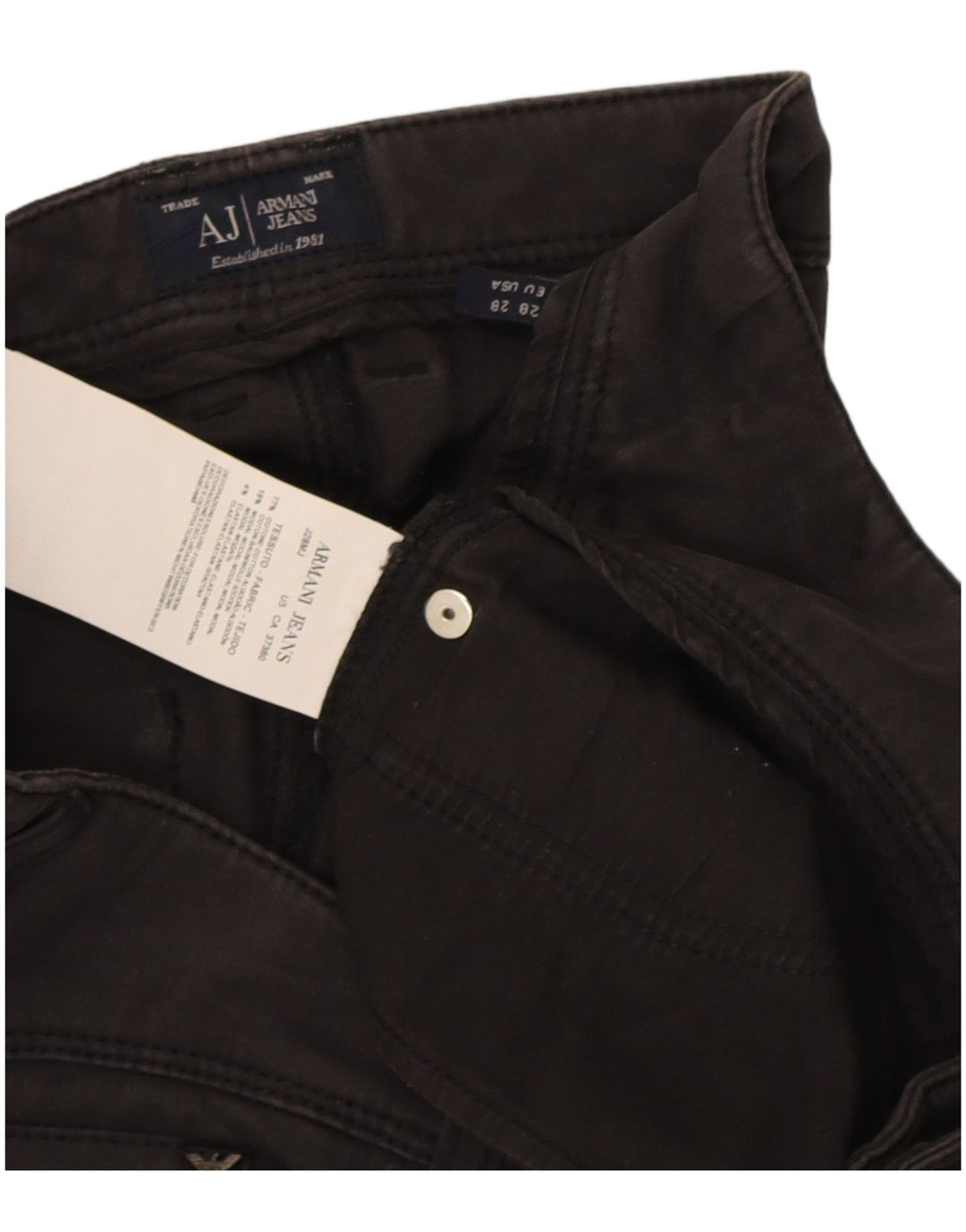 Armani Womens Slim Jeans W28 L28 Black Cotton