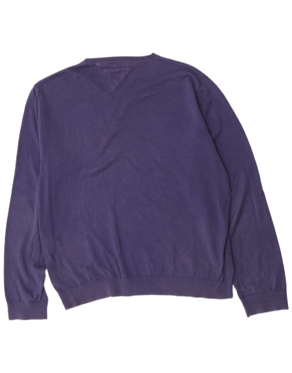 Tommy Hilfiger Pull col V pour homme 2XL Bleu marine Coton
