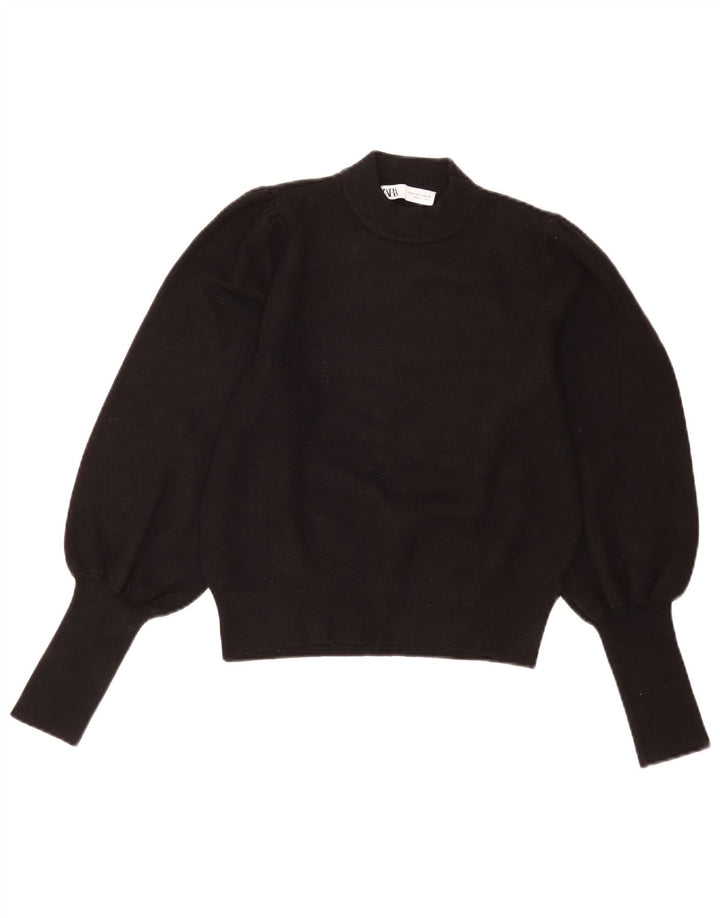 Zara Dame Turtle Neck Jumper Sweater UK 12 Medium Black