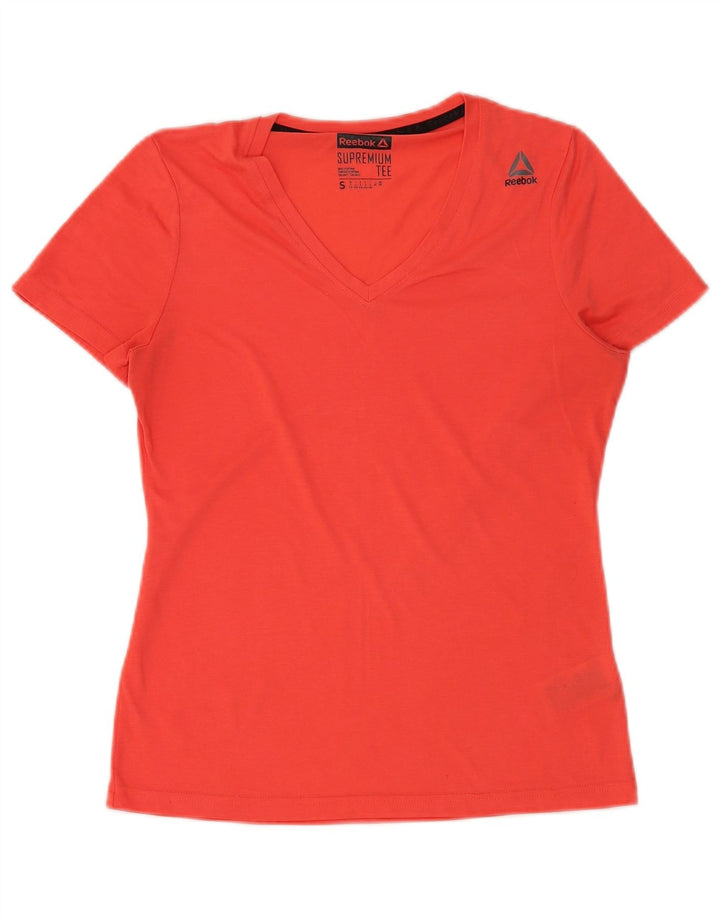 Reebok Womens T-Shirt Top UK 8/10 Small Red Polyester