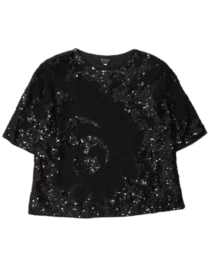 Vintage Womens Blouse Top IT 46 Large Black
