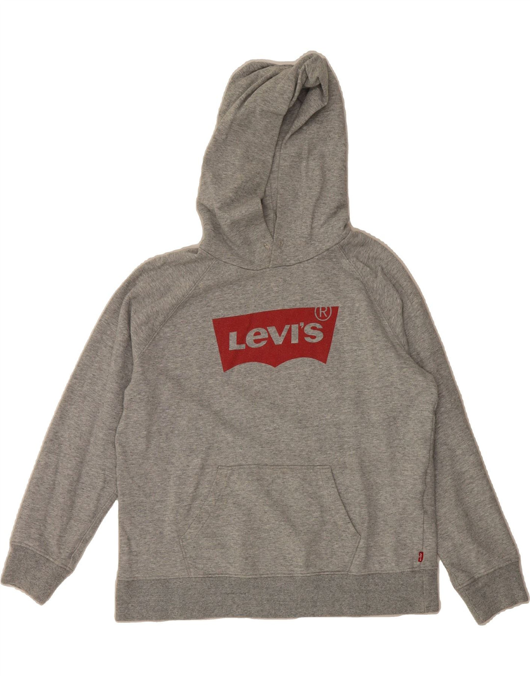 LEVI'S Mens Graphic Hoodie Jumper Large Grey Cotton Vintage Levi's and Second-Hand Levi's from Messina Hembry 