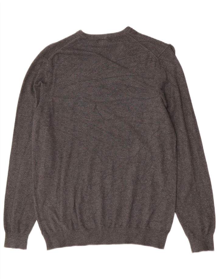 Zara Herre V-hals sweater lille grå viskose