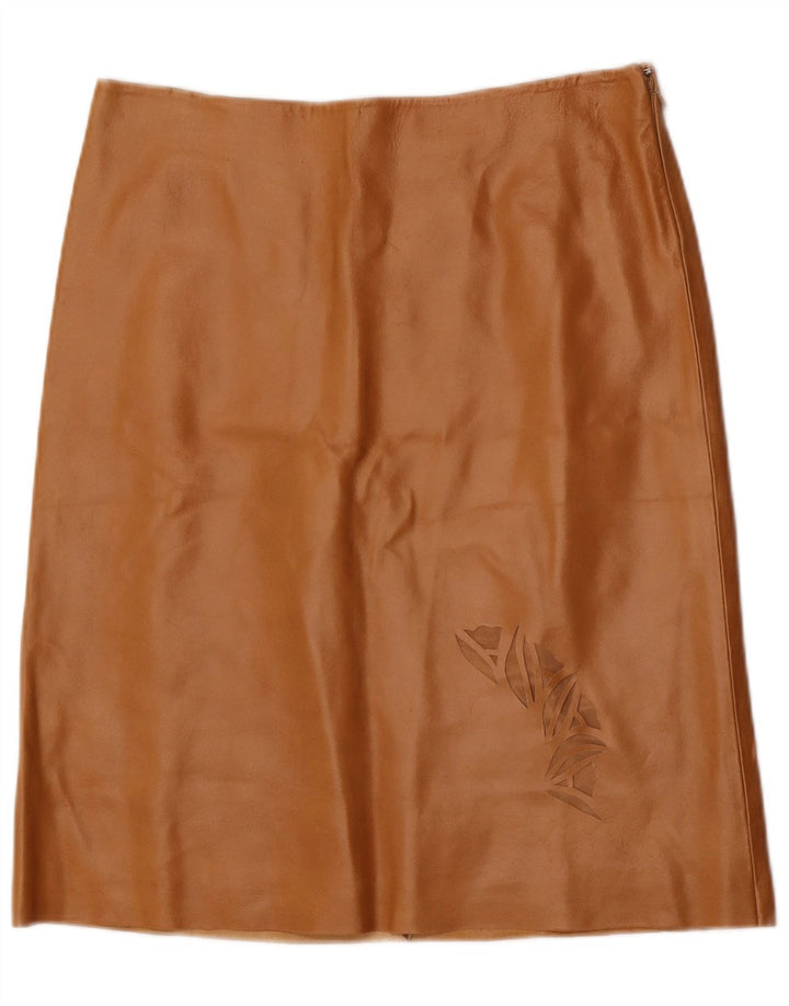 Vintage Damen Lederrock IT 44 Medium W32 Braunes Leder
