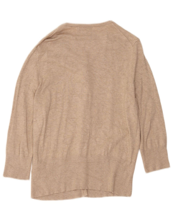 Marks & Spencer Damen-Strickjacke mit 3/4-Ärmeln, UK 12, Mittelbeige