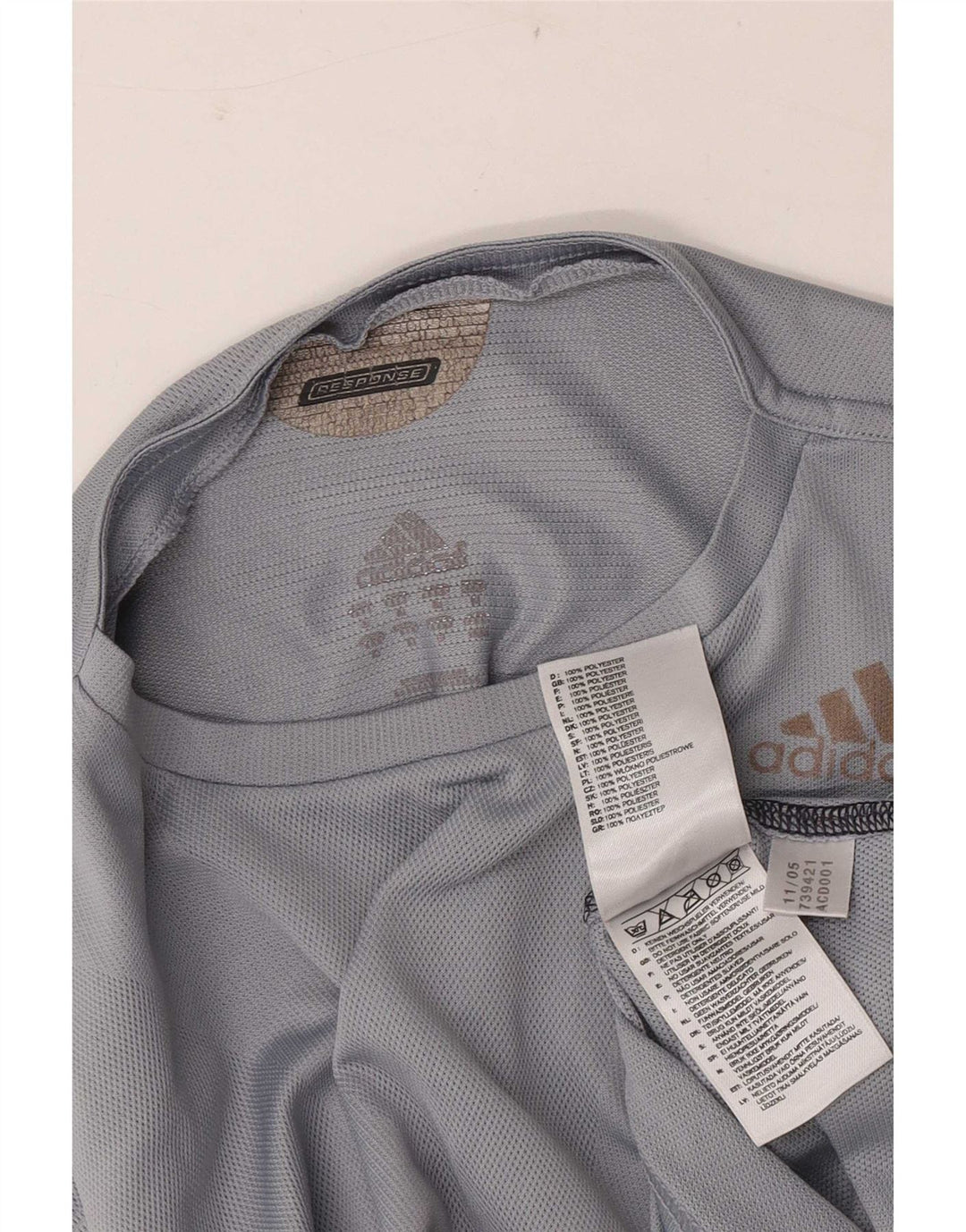 Adidas Mens Climacool felső, hosszú ujjú, közepes szürke poliészter